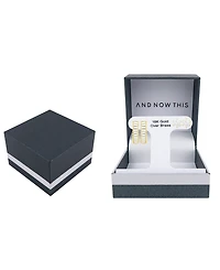 and Now This Crystal Duo Stud Baguette Hoop Earring Set