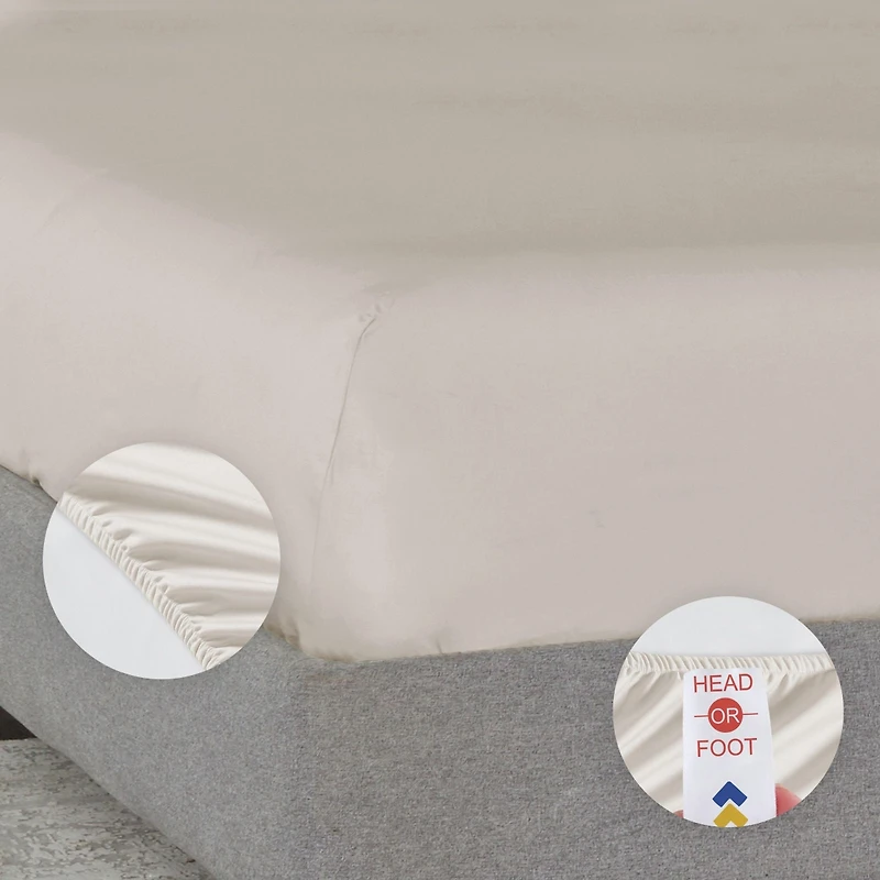 Luxury 1000 Thread Count Bed Sheets Set - 100% Cotton Sateen Soft