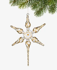 Holiday Lane Blessed Glass Gold-Tone Striped Finial Ornament, Macy's Exclusive