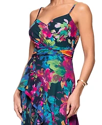 Xscape Women's Floral-Print Sweetheart-Neck Gown