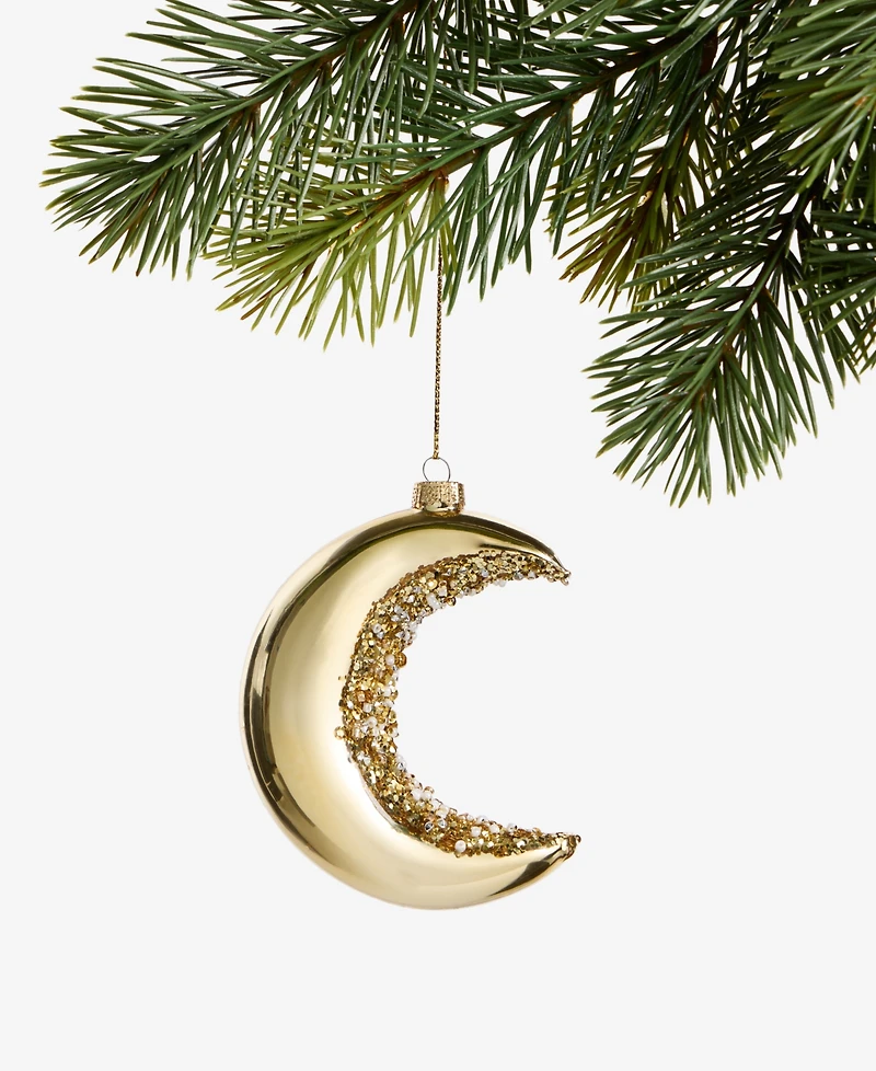 Holiday Lane Enchanted Forest Glass Moon Ornament, Macy's Exclusive