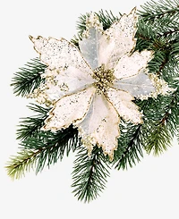 Holiday Lane Gilded Glamour White Poinsettia Clip Ornament, Macy's Exclusive