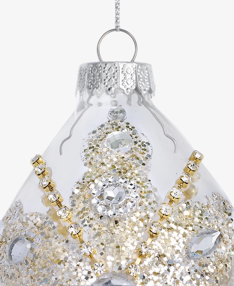 Holiday Lane Jeweled Classics Glass Drop Ornament, Macy's Exclusive