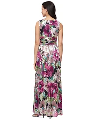Sl Fashions Petite Foil Printed Surplice Dress