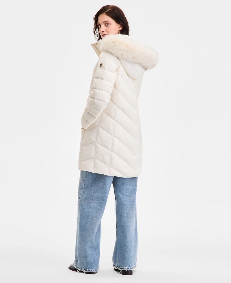 Michael Kors Women's Faux-Fur-Trim Hooded Puffer Coat, Exclusively at Macy's