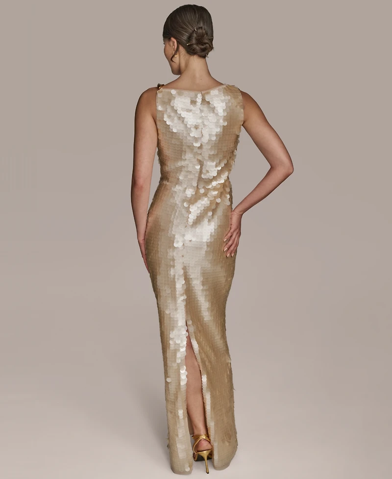 Donna Karan New York Women's Sequin Sleeveless Evening Gown