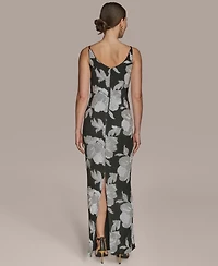 Donna Karan New York Women's Sequined Sleeveless Boatneck Gown