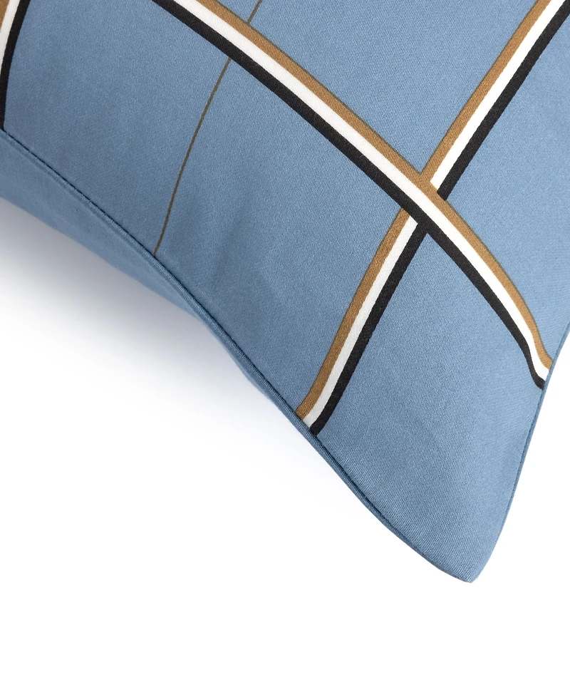 Closeout! Boss Home by Hugo Boss Check Cotton Sateen Sham Pair, Standard