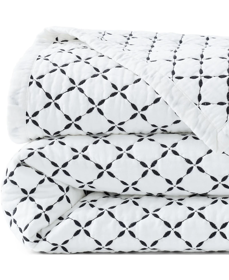 Lands' End Embroidered Diamond Double Voile Quilt