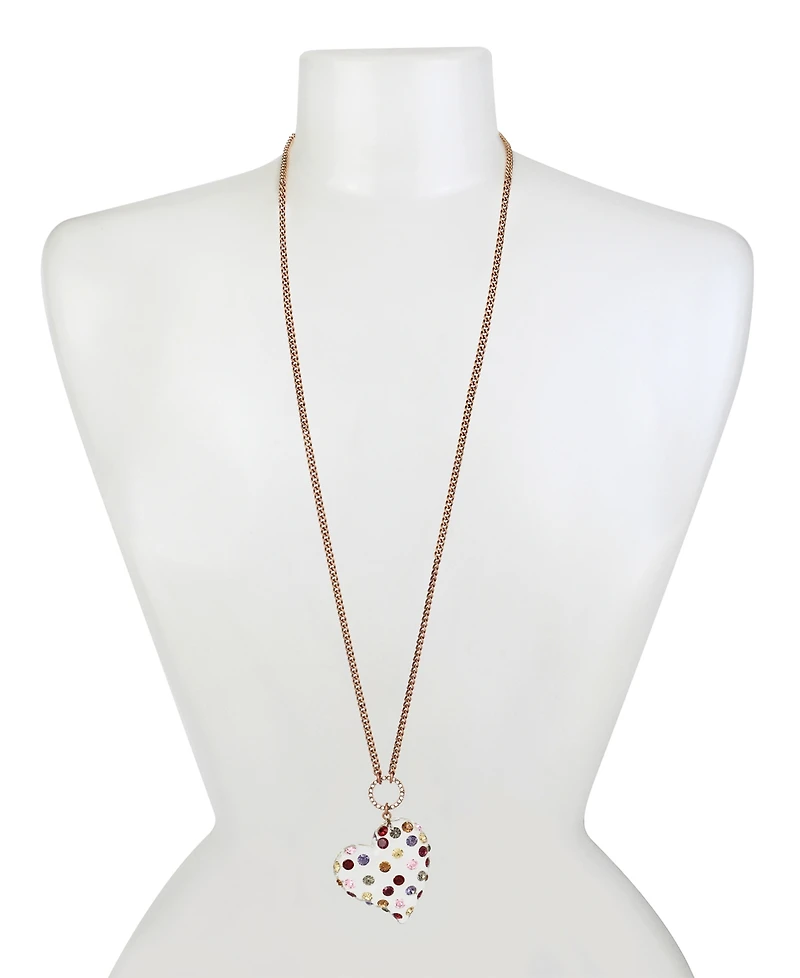 Betsey Johnson Faux Stone Heart Pendant Necklace