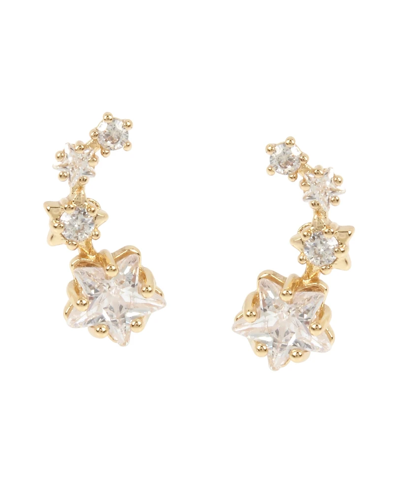 Betsey Johnson Cubic Zirconia Shooting Star Crawlers Earrings
