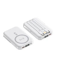 10000mAh Magnetic Power Bank w/ Stand- 3 Cables & Wireless Charging