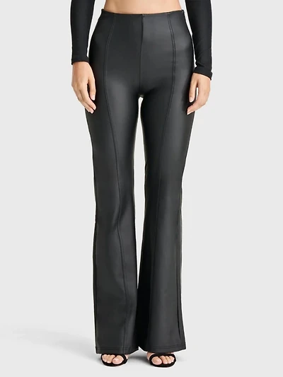 Freddy Women's Faux Leather High-Rise Sculpting Super Flares