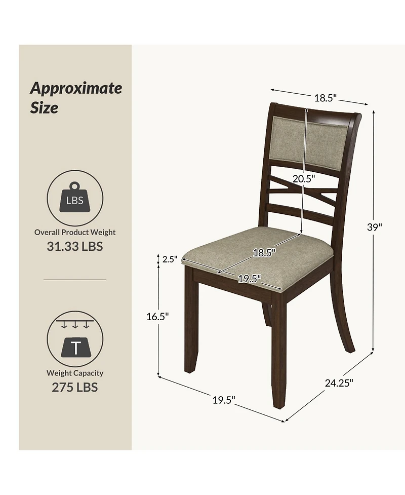 Felix Transitional Solid Wood Dining Chair(Set of 2)