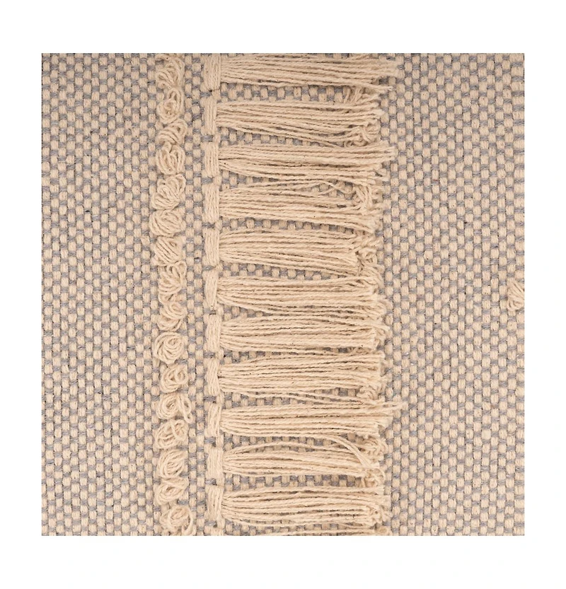 47" Cream And Black Leg Abstract Stripe and Dot Upholstery Bench