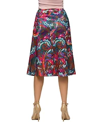24seven Comfort Apparel Women's Comfortable Elastic Waist Knee Length Skirt