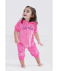 Barbie Baby Girls Velour Matching Family Zip Up Hoodie & Pants Outfit Set Adult