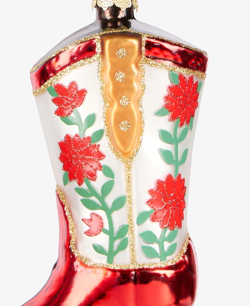 Holiday Lane Eclectic Charm Glass Cowboy Boot Ornament, Macy's Exclusive