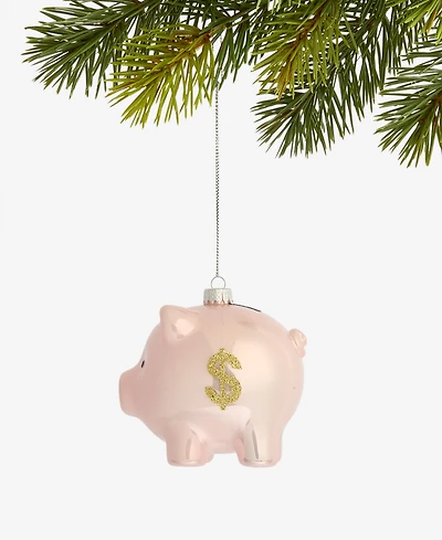Holiday Lane Eclectic Charm Glass Piggy Bank Ornament, Macy's Exclusive