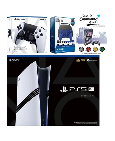 Sony PlayStation 5 Pro with Extra Edge Controller, Pro Gamer Starter Kit and MightySkins Decal Voucher