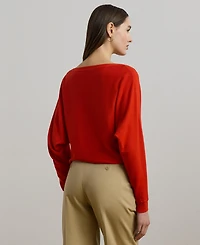 Lauren Ralph Lauren Women's Cotton-Blend Dolman-Sleeve Sweater