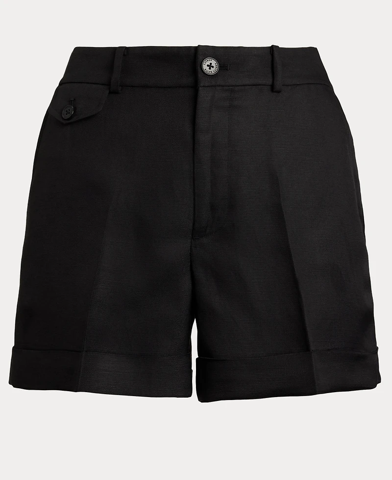 Lauren Ralph Women's Pleated Linen-Blend Twill Shorts