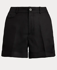 Lauren Ralph Women's Pleated Linen-Blend Twill Shorts