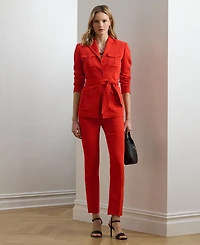 Lauren Ralph Women's Belted Stretch Cady Jacket