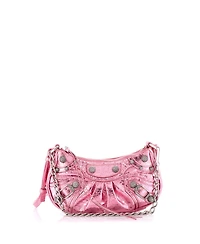 Pre-Owned Balenciaga Mini Le Cagole Giant Studs Shoulder Bag Leather with Crystals