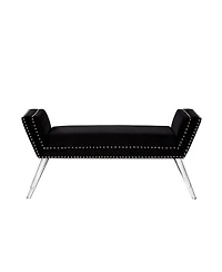 Upholstered Velvet Bench – Chic Accent Bench with Soft Cushion for Bedroom, Entryway, or Living Room