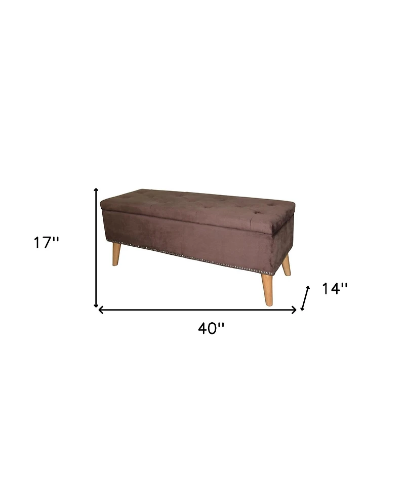 Cozy Suede Storage Bench for Entryway or Living Room Organization