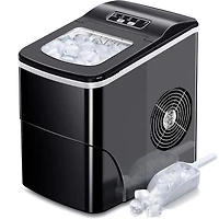 Cowsar Ice Maker Countertop Ice Machine, 2 Sizes S/L 8 Bullet Ice Ready in 9 Mins, 26.5lbs/24H, Portable Small Ice Maker with Self-Cleaning,Scoop,Bask