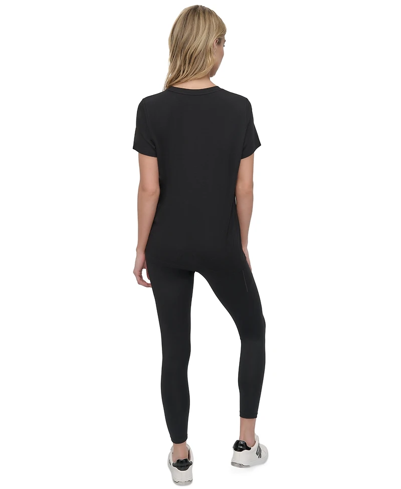 Dkny Sport Women's Colorblocked-Logo Crewneck T-Shirt