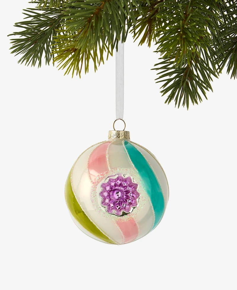 Holiday Lane Pastel Shine Rainbow Reflector Ball Ornament, Macy's Exclusive