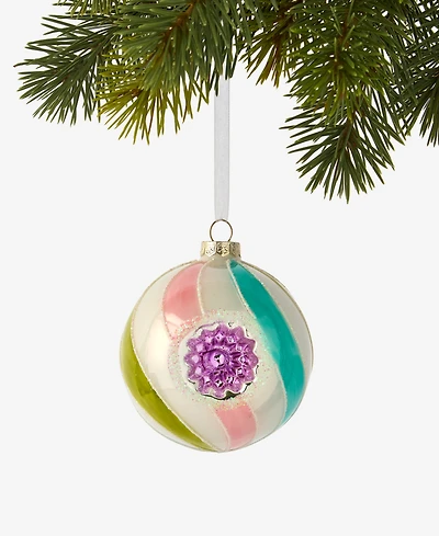 Holiday Lane Pastel Shine Rainbow Reflector Ball Ornament, Macy's Exclusive