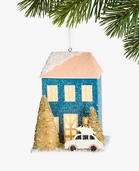 Holiday Lane Led Paper Blue House Ornament, Macy's Exclusive