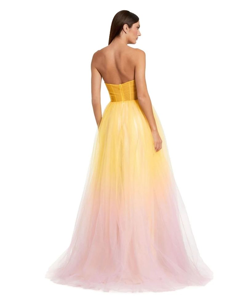Mac Duggal Women's Strapless Sweetheart Ombre Tulle Ballgown
