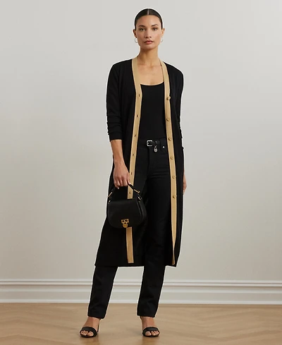 Lauren Ralph Women's Two-Tone Cotton-Blend Cardigan