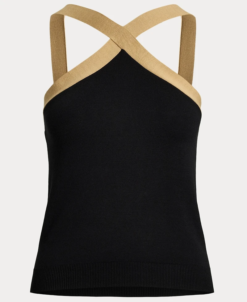 Lauren Ralph Women's Two-Tone Cotton-Blend Sweater Tank