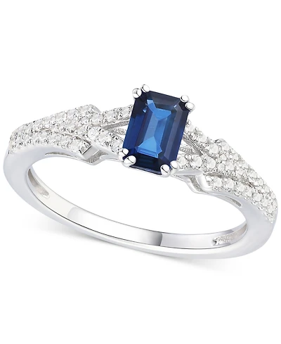 Emerald (5/8 ct. t.w.) & Diamond (1/4 Ring 14k Gold (Also Ruby Sapphire)