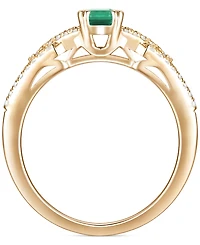 Emerald (5/8 ct. t.w.) & Diamond (1/4 Ring 14k Gold (Also Ruby Sapphire)
