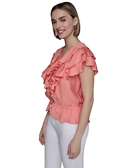 Karl Lagerfeld Paris Women's Ruffled Blouse