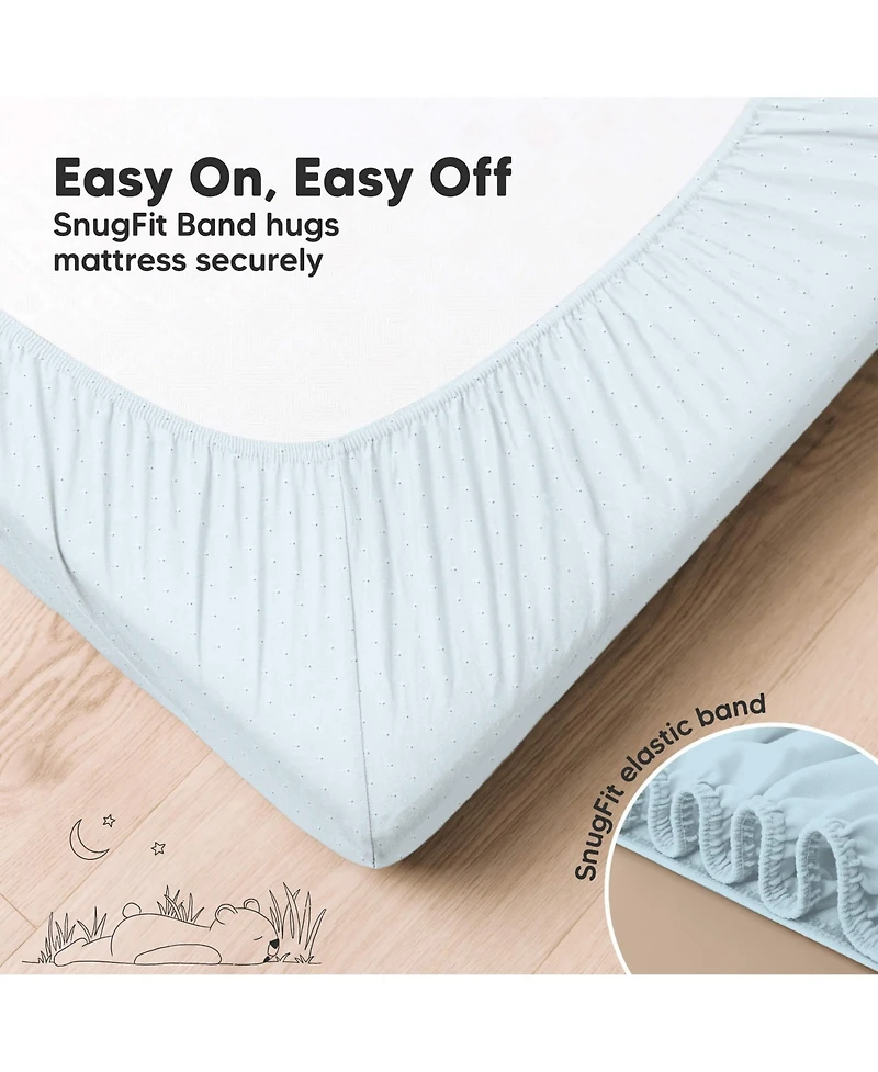 KeaBabies 2pk Aereo Fitted Crib Sheets for Boys, Girls, 52x28 Standard Baby Mattress Sheets, Bamboo Viscose Cotton