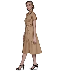 Karl Lagerfeld Paris Women's Cotton A-Line Shirtdress