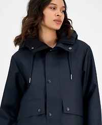 Rains Women's Snap-Front Hooded Waterproof Jacket