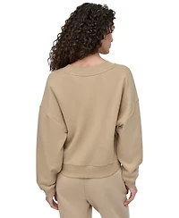 Dkny Sport Women's Rhinestone-Logo V-Neck Pullover Top