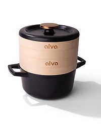 Alva Nori 2.5 Qt Enameled Cast Iron Cocotte Dutch Oven & Steamer Set