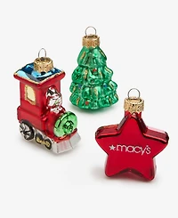 Holiday Lane Heritage Set of 6 Glass Macy's Ornaments, Macy's Exclusive