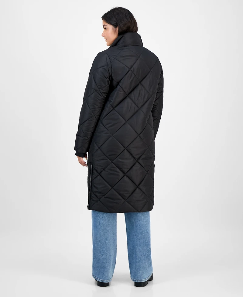 CoffeeShop Juniors' Shawl-Collar Quilted Coat