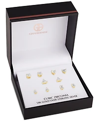 Giani Bernini 5-Pc. Set Mixed Cut Cubic Zirconia Stud Earrings in 18k Gold-Plated Sterling Silver, Exclusively at Macy's